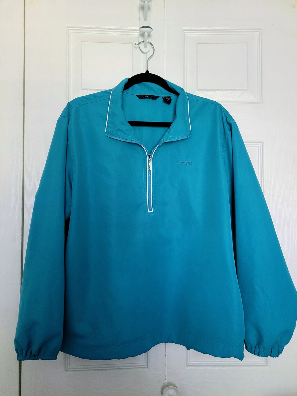 Women's Izod Turquoise Blue Pullover 3/4 Zip Lightweight  Jacket Size Large - Picture 10 of 15